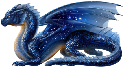 blue dragon on white background