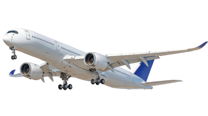 Airplane Taking Off Against Transparent Background