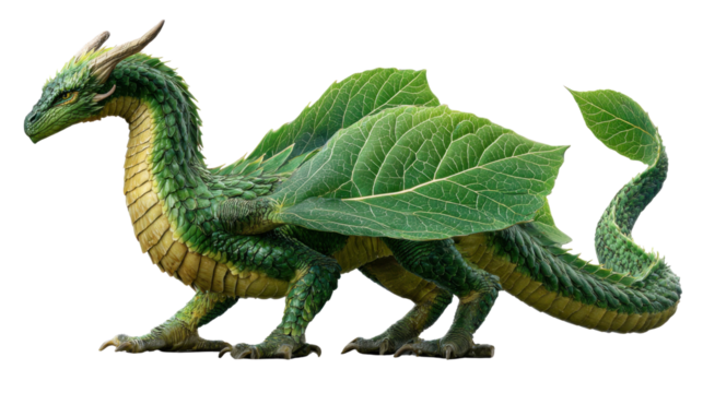 green dragon on white background