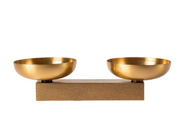 Gold Decorative Bowls On A Rectangular Base