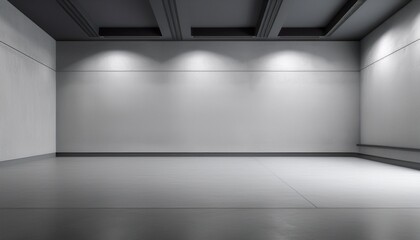 Obraz premium blank gallery wall modern art exhibition empty space concrete floor artwork display