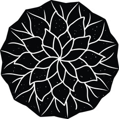 An abstract seamless vector floral pattern of stylized lotus flowers and leaves creates a decorative wallpaper design