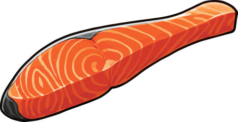鮭の切り身のイラスト