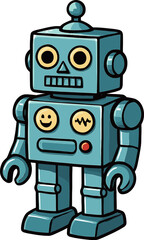 かわいいブリキのロボットのイラスト