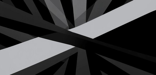 Abstract background of intersecting monochrome rays, creating a dynamic, geometric pattern,  bright,  shadow