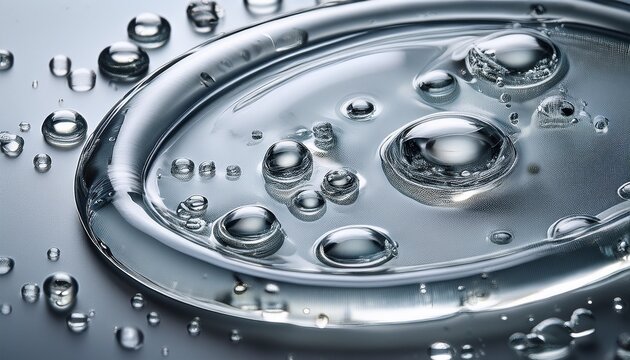 gray gel or serum with a reflective microscope backdrop