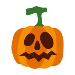 Flat Vector Jack O Lantern Illustration