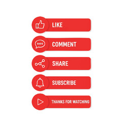 Fototapeta premium Video Engagement Buttons Vector Set