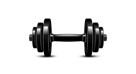 Fototapeta premium Black dumbbell illustration isolated on white background