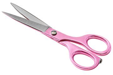 Pink Scissors Isolated On Black Background