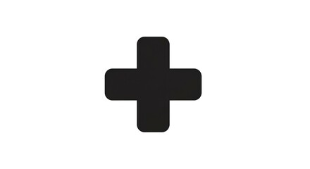Obraz premium Black plus sign isolated on white