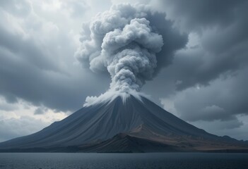 Ominous Skies   Volcanic Ash Plume over a Remote Isle
