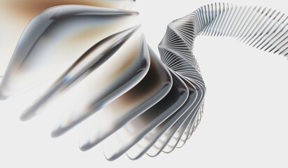 Abstract 3d background with glass dispersion cube shapes and circle effect. 3D illustration 4k 8k. Geometric iridescent crystal glass. Modern wallpaper, digital technology.