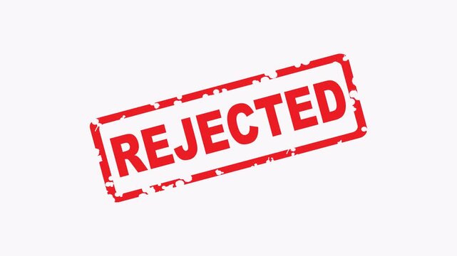 Red rejected stamp suitable for business, paperwork, official documents. Illustrates denial, declined, unapproved, not accepted situations on various materials.