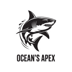 Apex Predator Shark Logo with Splash Circle