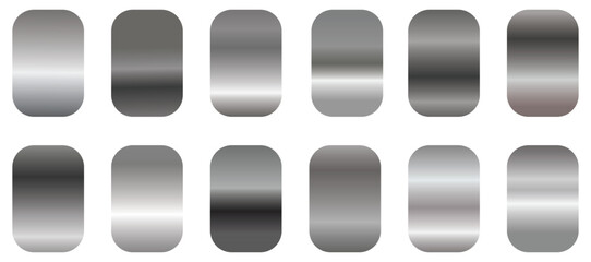 Set of vector banners. Set of Silver foil texture background. Bright grainy metallic silver gradient. Abstract white panorama with silver gradient. Smooth silver gradient background . 