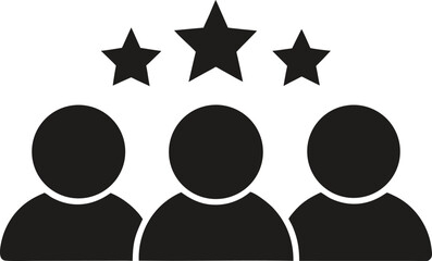 Three black figures with stars above them white background vector illustration EPS file download.
