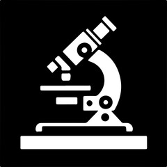 Microscope on Lab Table Icon Minimalist Black Vector