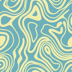 Serene abstract flowing waves pattern soft blue yellow pastel organic movement background design