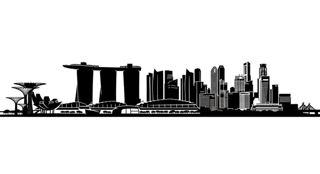 Singapore Skyline Cityscape View.