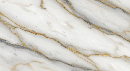 Luxurious White Marble Texture with Gold and Gray Veins