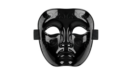 Black mask on white background