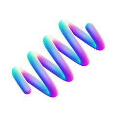 3D Abstract Spiral Illustration with Smooth Tubular Form and Gradient in Blue, Purple, Pink, and Cyan

