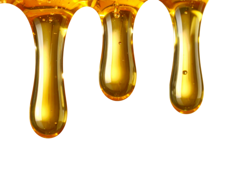 Golden honey dripping in smooth streams 