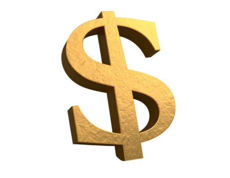 Golden textured dollar sign symbol on black background