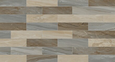 Natural Stone Tile Texture - Beige, Brown, and Grey
