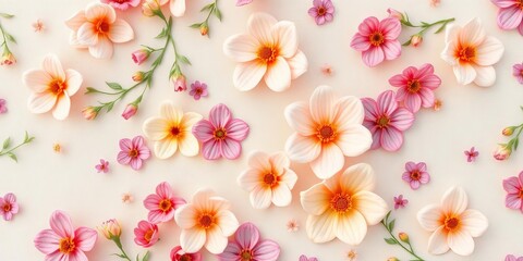 Delicate pastel floral pattern on a soft, textured background, background texture, sweet