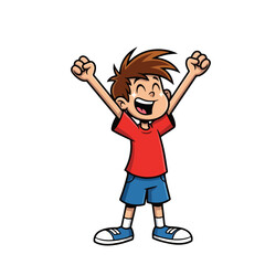 Boy Cheering Happily