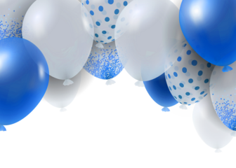 Luxury blue balloons png in transparent background