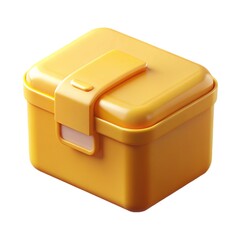3D Yellow Plastic Index Card Box with Lid | Modern Storage Design