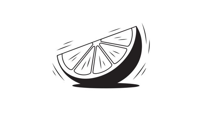 Vibrant citrus slice illustration with dynamic radiating lines, perfect for refreshing beverage branding and healthy food promotions