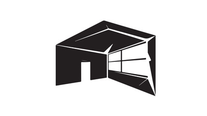 Modern minimalist home icon for real estate or architecture firm, conveying simplicity and sophistication in design with a clean, geometric style perfect for branding projects