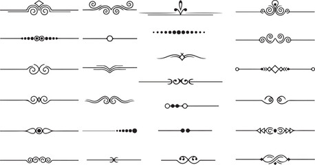 Collection of Decorative Line Dividers and Ornaments separator flourish