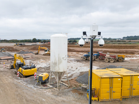 Baustelle wird mit Videotechnik gesch&uuml;tzt