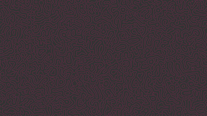 Seamless Turing diffusion pattern background in red line dark with chaotic linear motion. Features abstract biological shapes and organic textures. Perfect for trendy wallpapers and backdrops