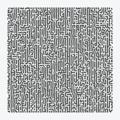 Seamless Turing pattern background in black and white with chaotic linear motion. Features abstract biological shapes and organic textures. Perfect for trendy wallpapers and backdrops