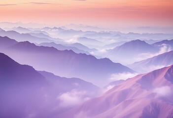 Obraz premium Ethereal washes of color evoke distant, dreamlike mountains and valleys, abstract, artwork
