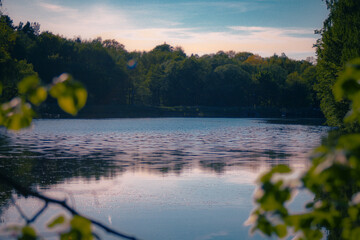 sunset over the lake