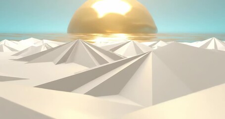 Origami Sand Dunes under a Liquid Sun - Powered by Adobe