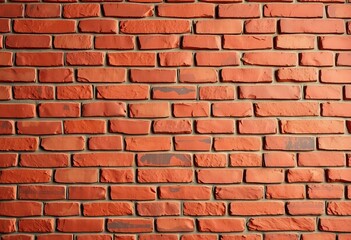 Fototapeta premium Rough-textured brick wall, various shades of red and brown, masonry, brickwork