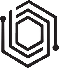 Abstract Hexagon Logo Vector for Modern, Tech, and Digital Branding 3d render of a black and white symbol on a blackboard