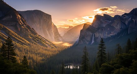 Majestic Yosemite Valley Sunrise.