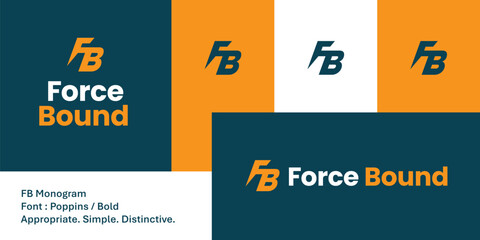 FB Monogram Logo with Lightning Bolt Design