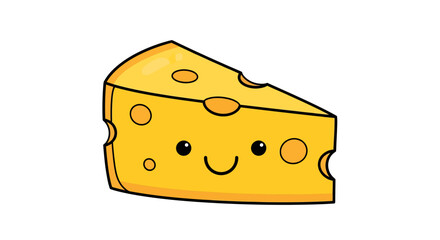 Adorable cheese cartoon with charming expression and delightful whimsical design