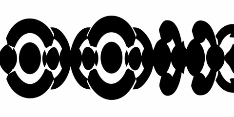 Repeated circles, black and white design, overlapping
