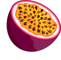 Slice of Passion Fruit Illustration 